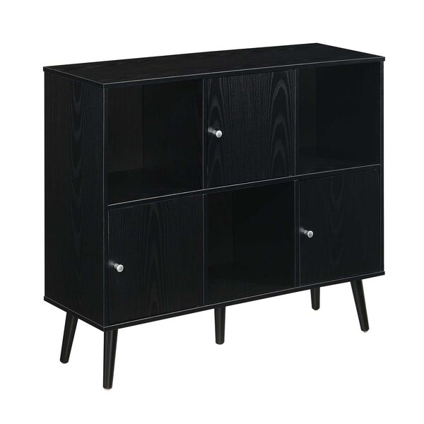 Black Three Door Cabinet Console Table