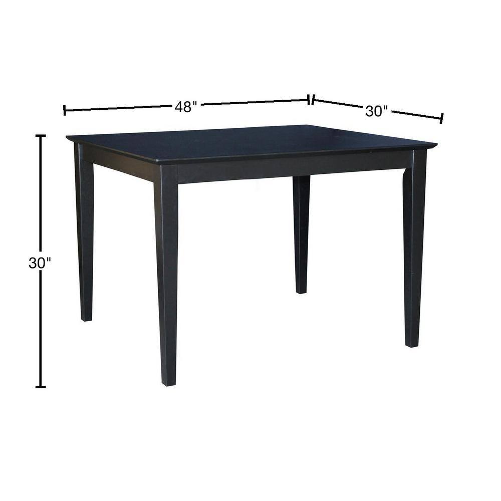 International Concepts Black Solid Wood Dining Table K46-3048-30S