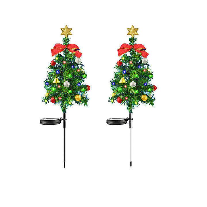 2pcs Solar Garden Lights Christmas Tree Outdoor Pathway Yard Patio Lights