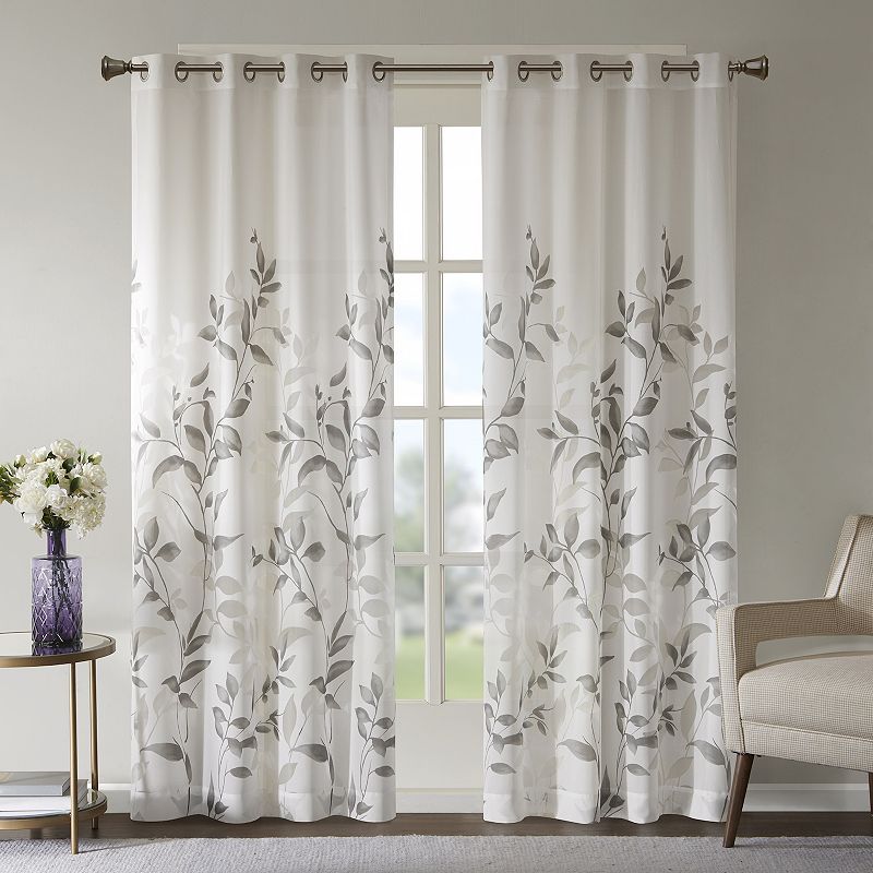 Madison Park Vera 1-Panel Burnout Lightweight Semi-Sheer Grommet Window Curtain