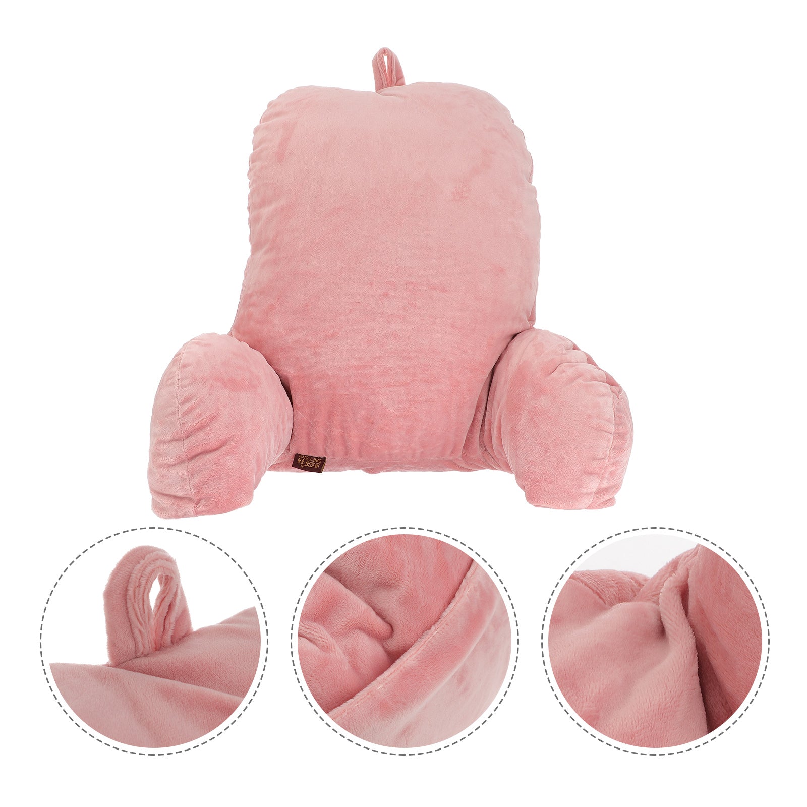 OUNONA Comfortable Back Support Cushion Sofa Rest Lumbar Cushion Plush Fabric Reading Cushion Throw Pillow for Pregnant Woman Home Office Driving (Pink)