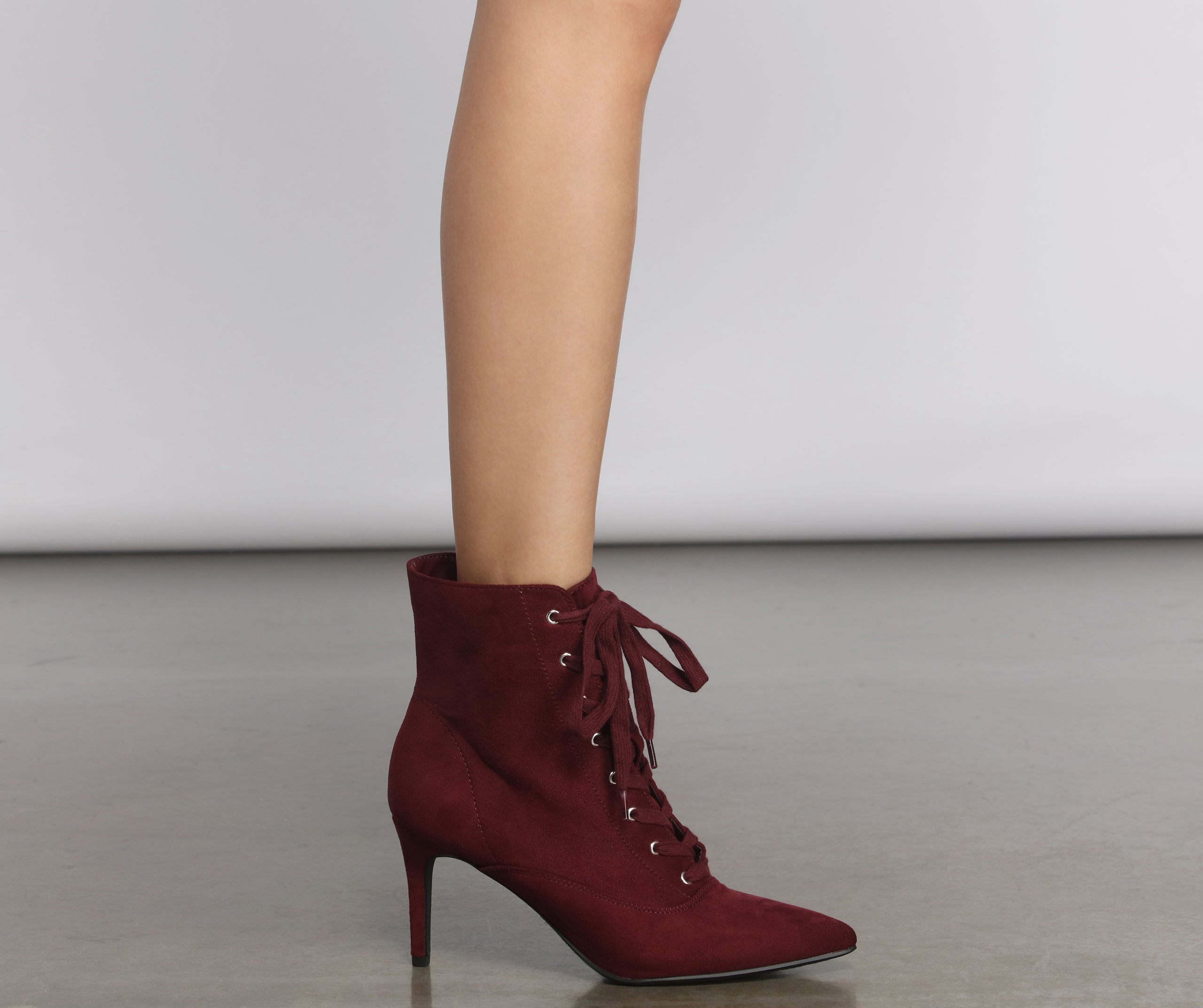 Sleek and Chic Lace Up Stiletto Booties