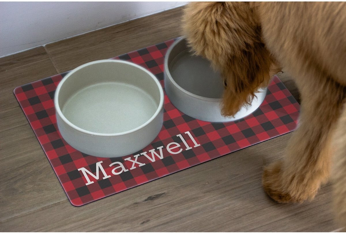 904 Custom Buffalo Check Personalized Dog and Cat Placemat