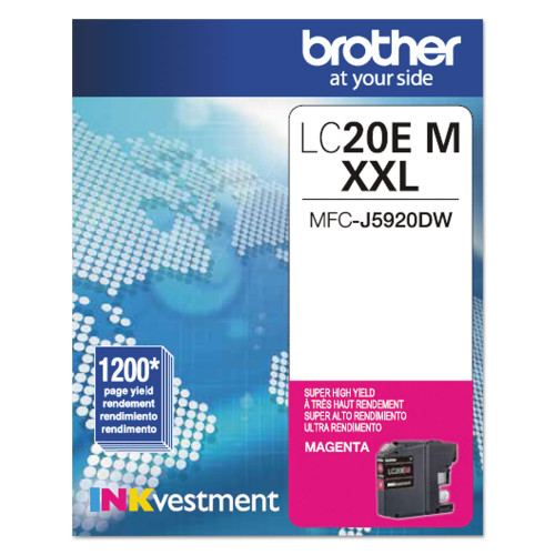 Brother LC20EM INKvestment Super High-Yield Ink， 1，200 Page-Yield， Magenta