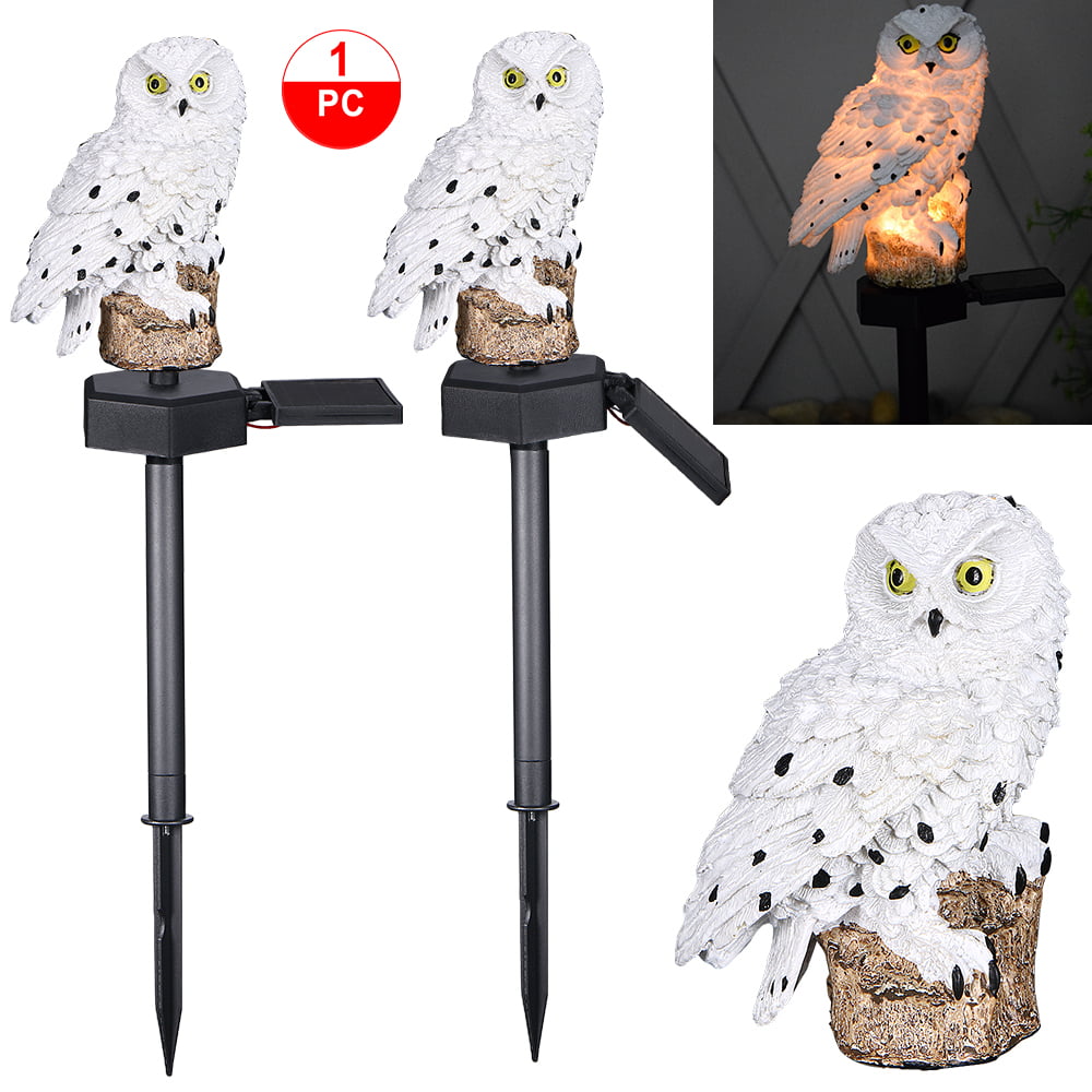 Kqiang Novelty Solar Garden Lights Owl Ornament Animal Bird Outdoor Led Decor Sculpture