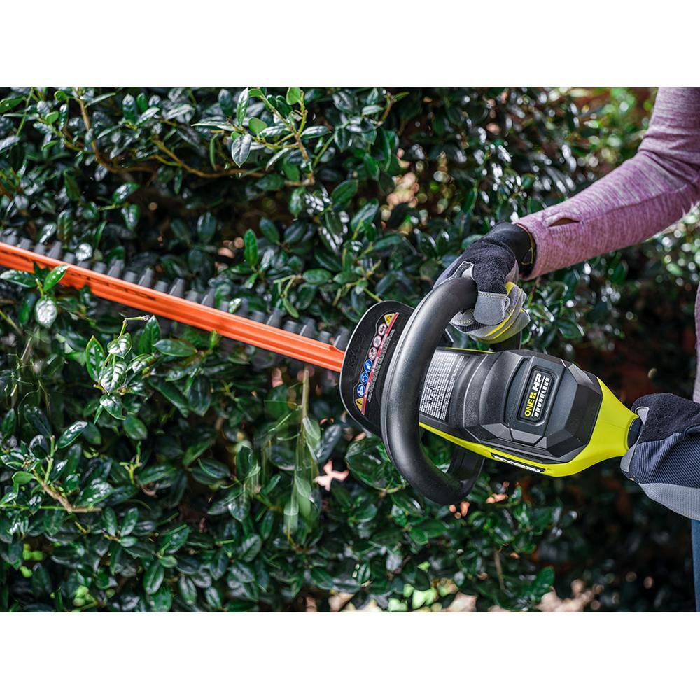 RYOBI ONE+ HP 18V Brushless Whisper Series 24 in. Cordless Hedge Trimmer with 2.0 Ah Battery and Charger P26110