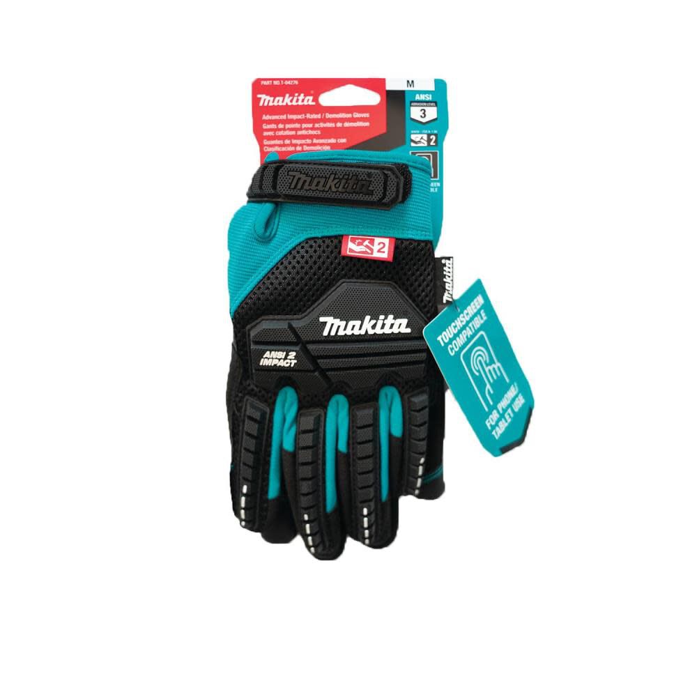 Makita Advanced ANSI 2 Impact Rated Demolition Gloves Medium T-04276 from Makita