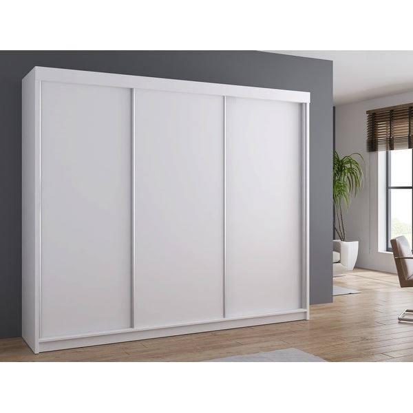 Hicksville Modern Wooden Wardrobe - Armoire - 99 Inch Wide - - 36337942