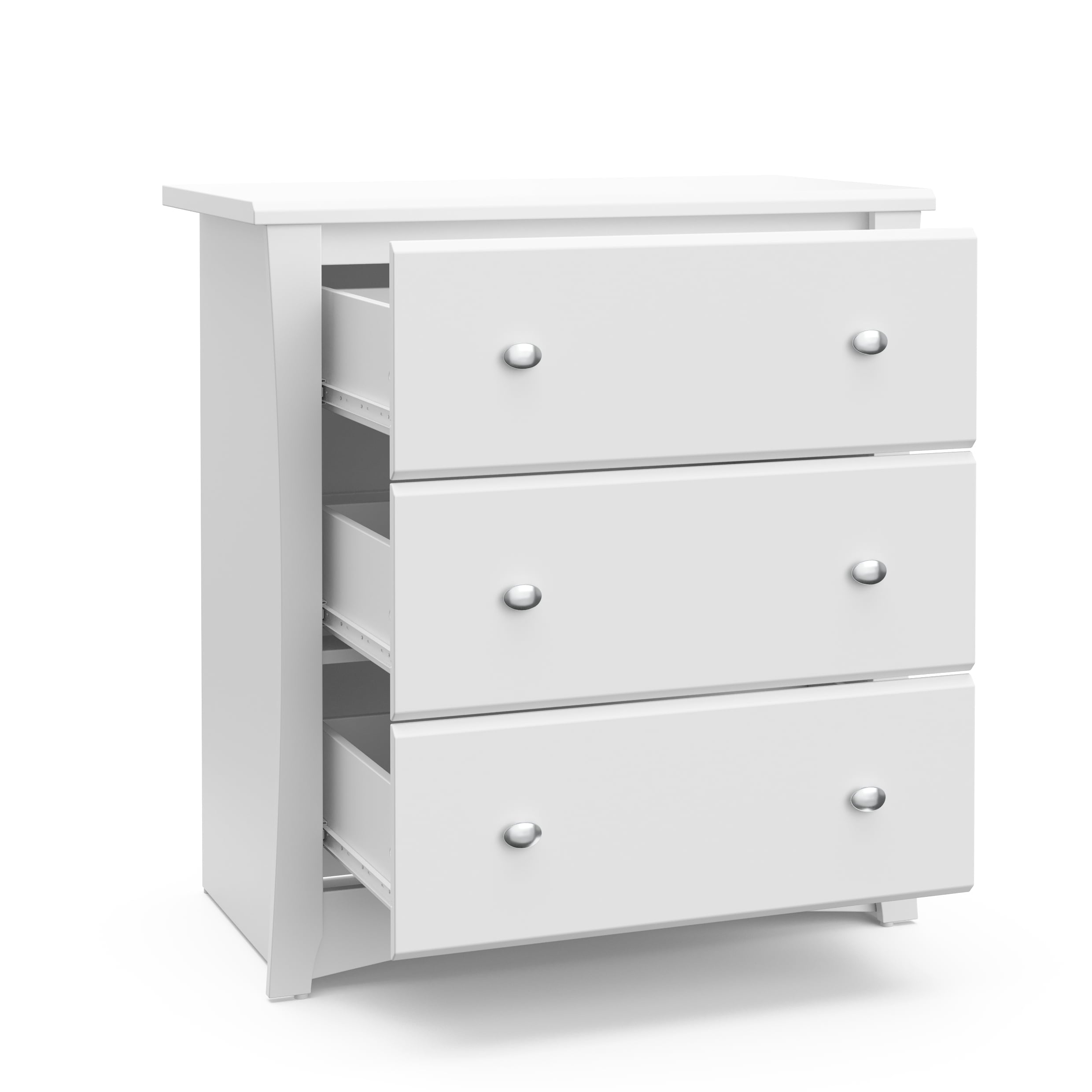 Storkcraft Crescent 3 Drawer Modern Dresser White