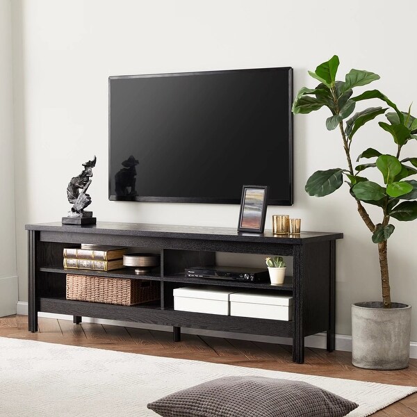 LED TV Stand for 65-75 Inch TV， TV Console with Warm White LED Light