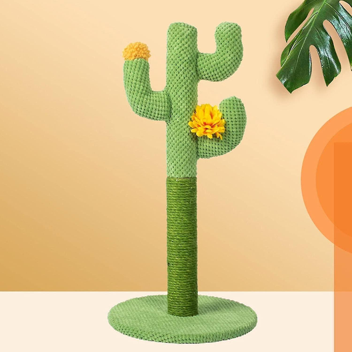 Cat Scratching Post，cute Tall Green Cat Cactus Tree - New Cactus Sisal Climbing Frame Sheep Fluffy C