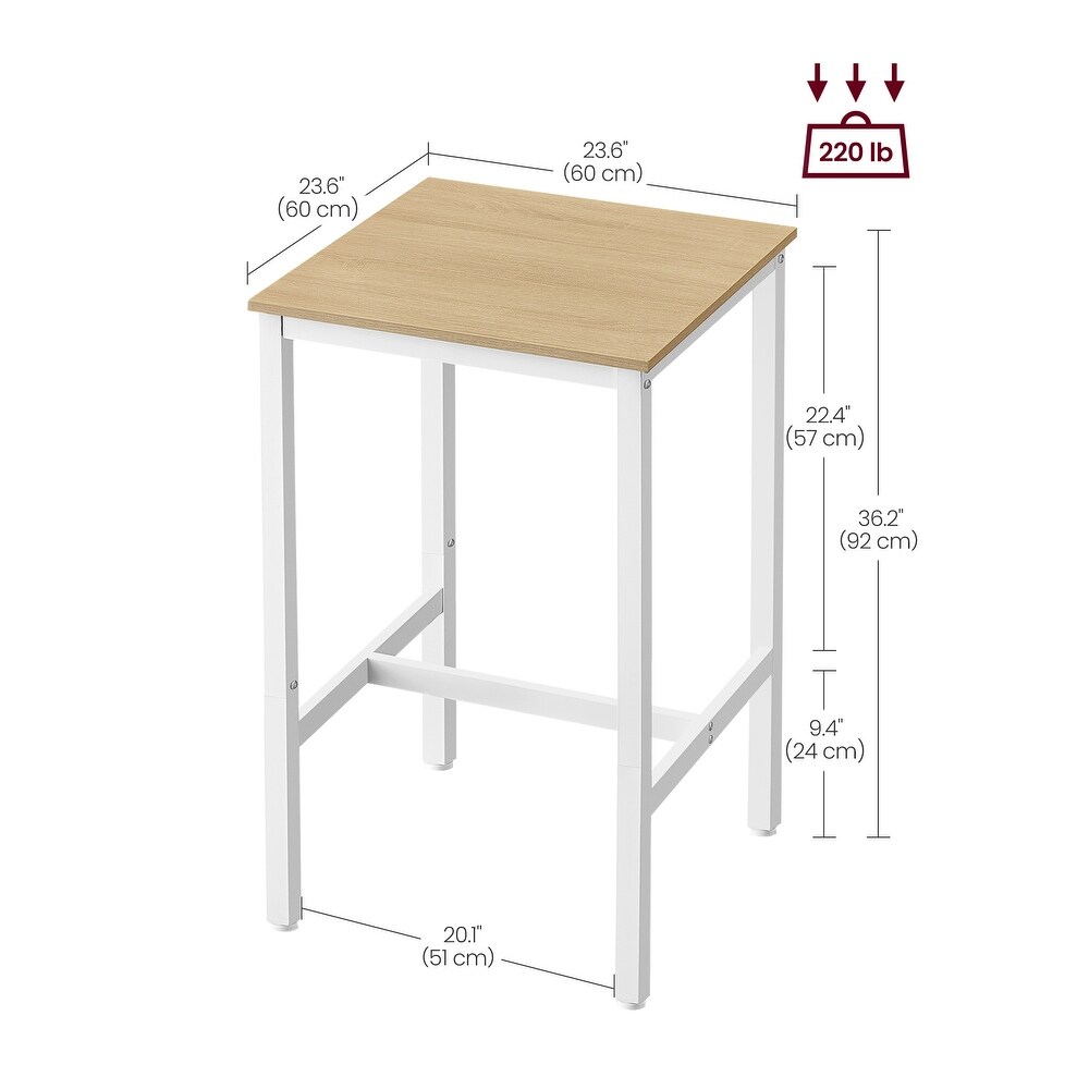 Bar Table with Metal Frame Small Kitchen Table  High Top Pub Table For Living Room   23.6”D x 23.6”W x 35.4”H