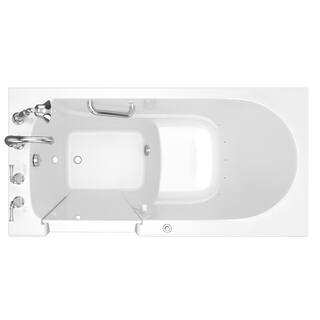 American Standard Exclusive Series 60 in. x 30 in. Left Hand Walk-In Air Bath Bathtub with Quick Drain in White 3060.409.ALW-PC