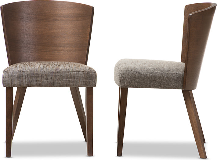 Sparrow Wood Modern Dining Chairs  Gravel Multi Colors/Brown  Set of 2   Midcentury   Dining Chairs   by GwG Outlet  Houzz