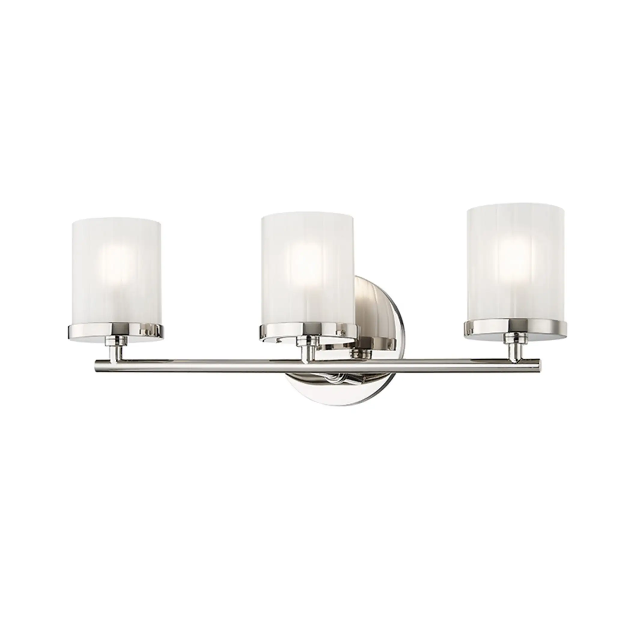 Mitzi by Hudson Valley Ryan 3-light Polished Nickel Bath Light, Clear Frosted Glass