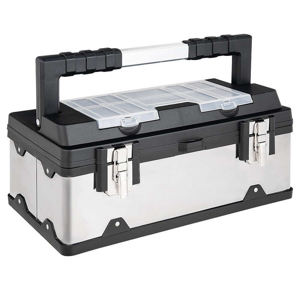 18 Inch Tool Box Stainless Steel and Plastic Portable Organizer