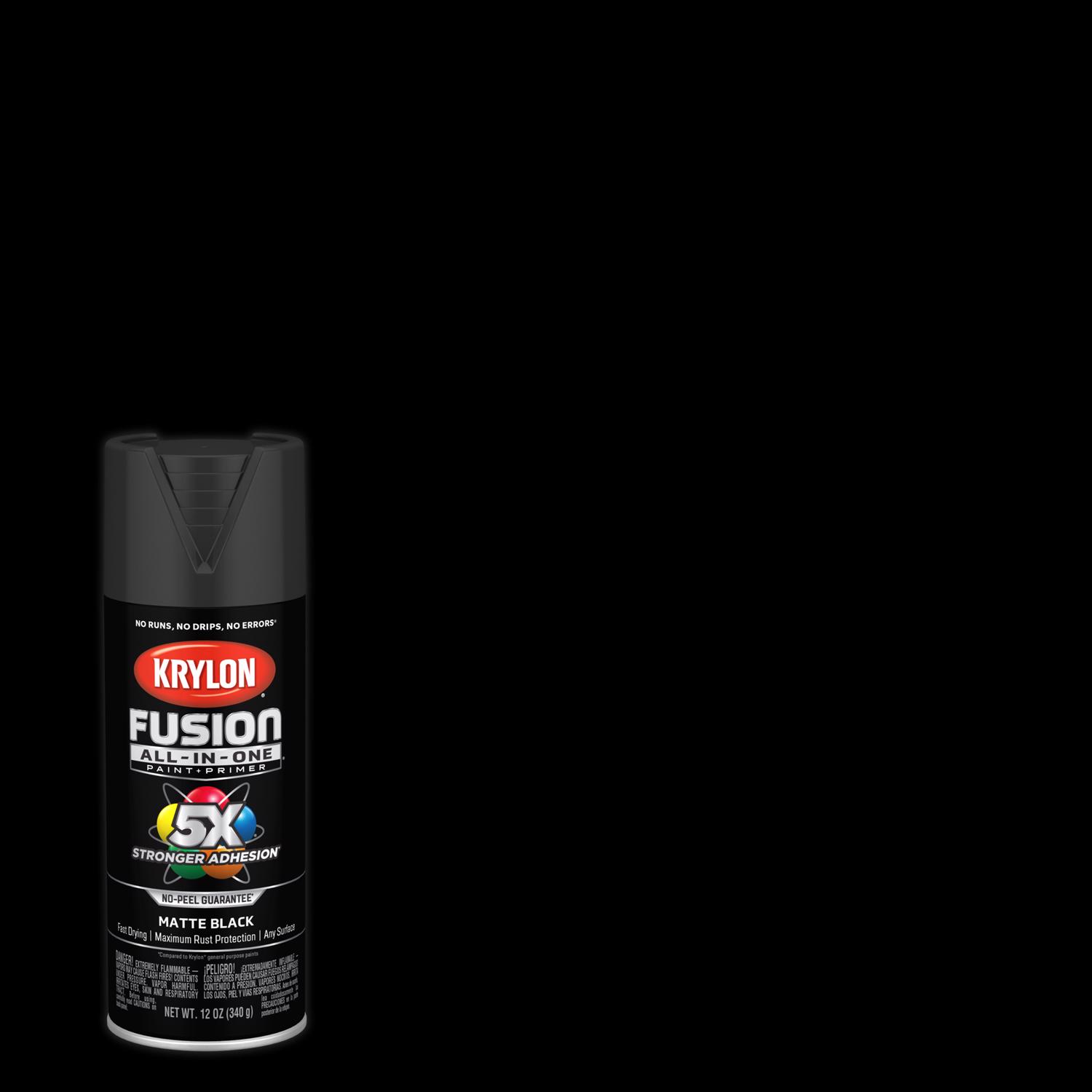 Krylon Fusion All-In-One Matte Black Paint+Primer Spray Paint 12 oz