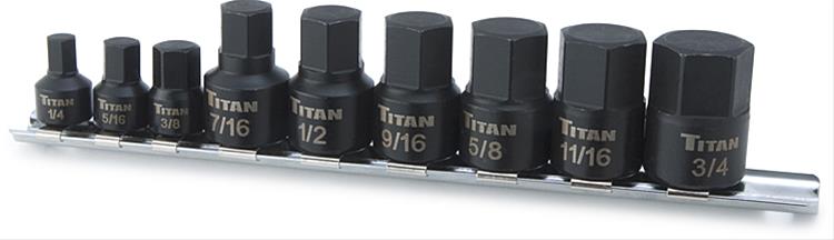 Titan Tools 16140 Titan Stubby Hex Bit Socket Sets