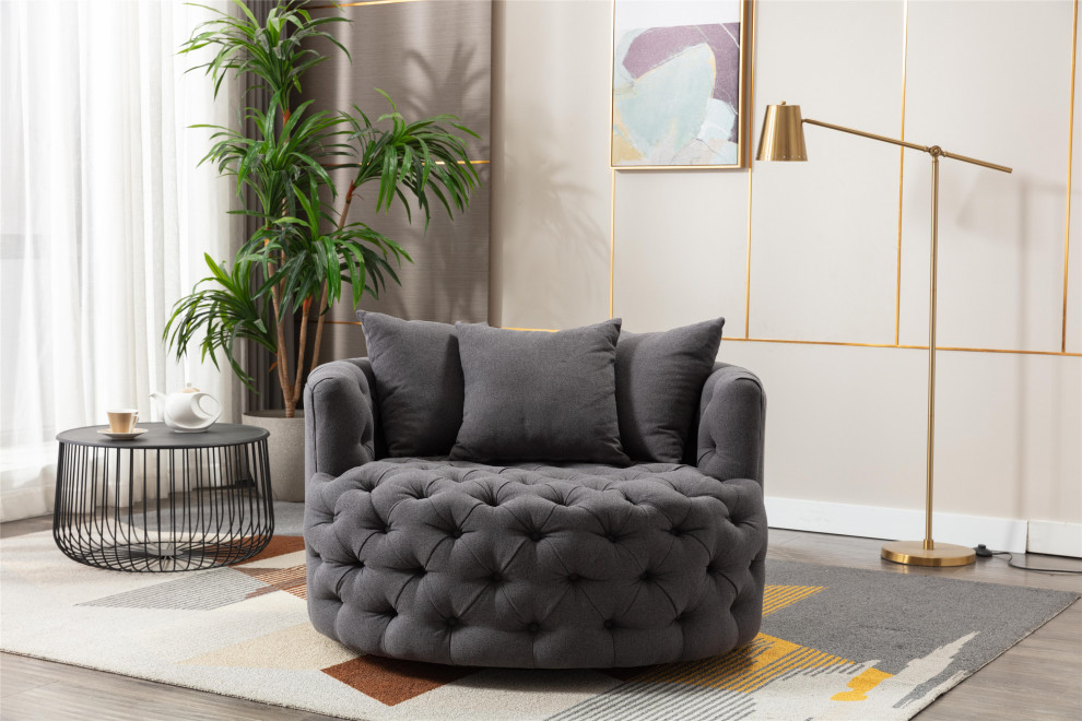 Romeo Modern Ins Swivel Accent Sofa Soft Chair   Transitional   Sofas   by Abrihome  Houzz