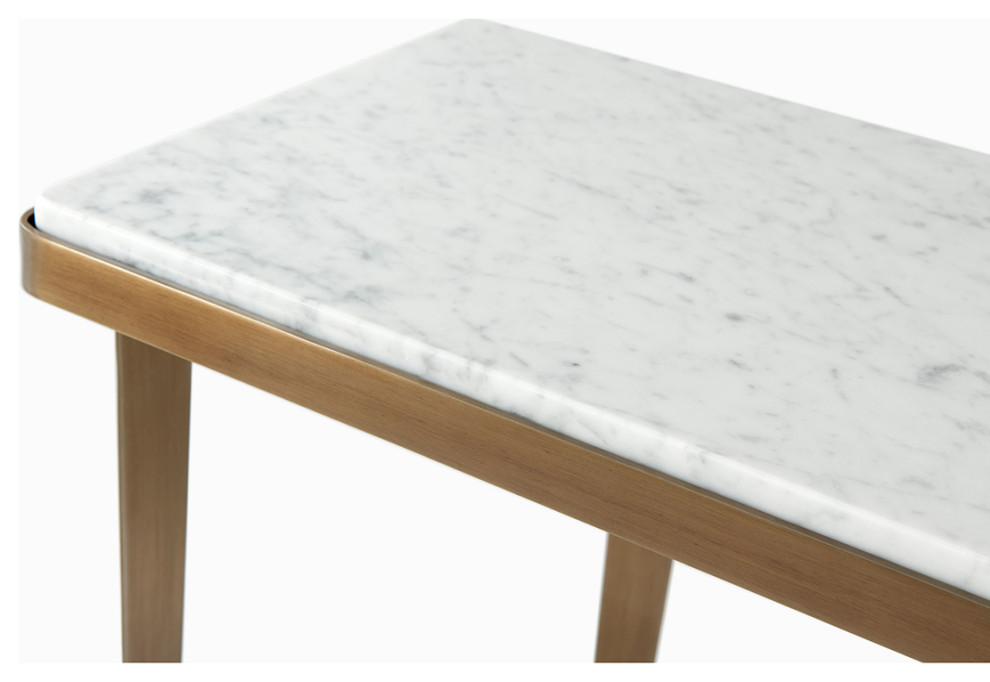 Art Deco Style White Marble Top Console   Contemporary   Console Tables   by English Georgian America  Houzz