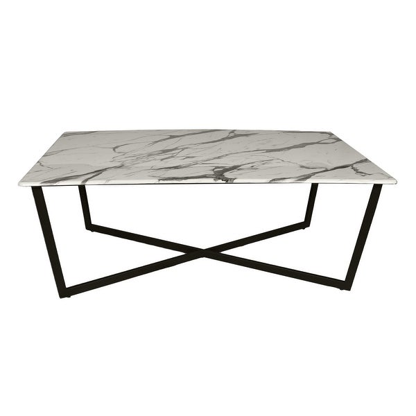 White and Black Cross Legs Table