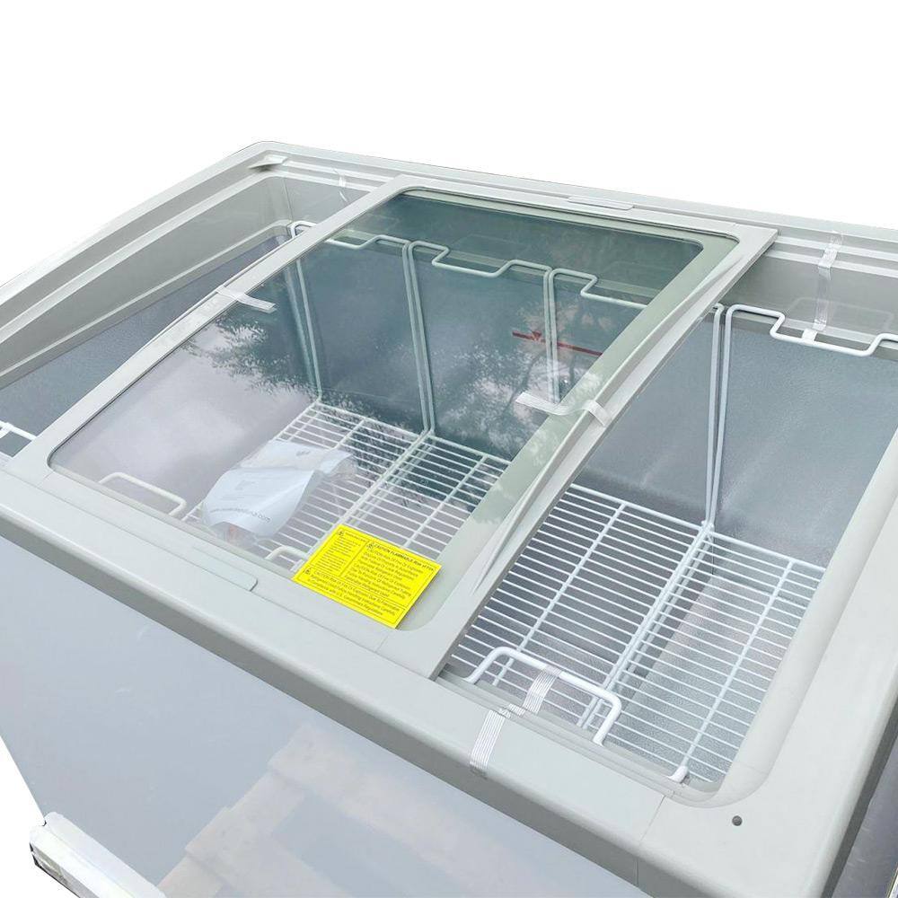 Cooler Depot 40 in. W 12 cu.ft. Manual Defrost Commercial Lap Glass Top Display Chest Freezer in White DXXSD351S