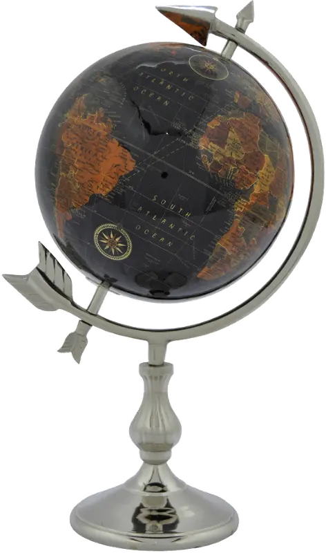 8 Inch Black World Globe