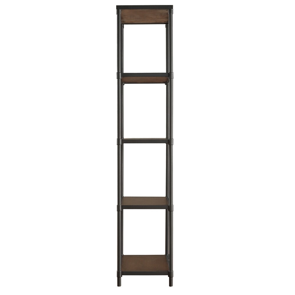 Harrison Industrial Rustic Pipe Frame Shelf Media Tower by iNSPIRE Q Classic