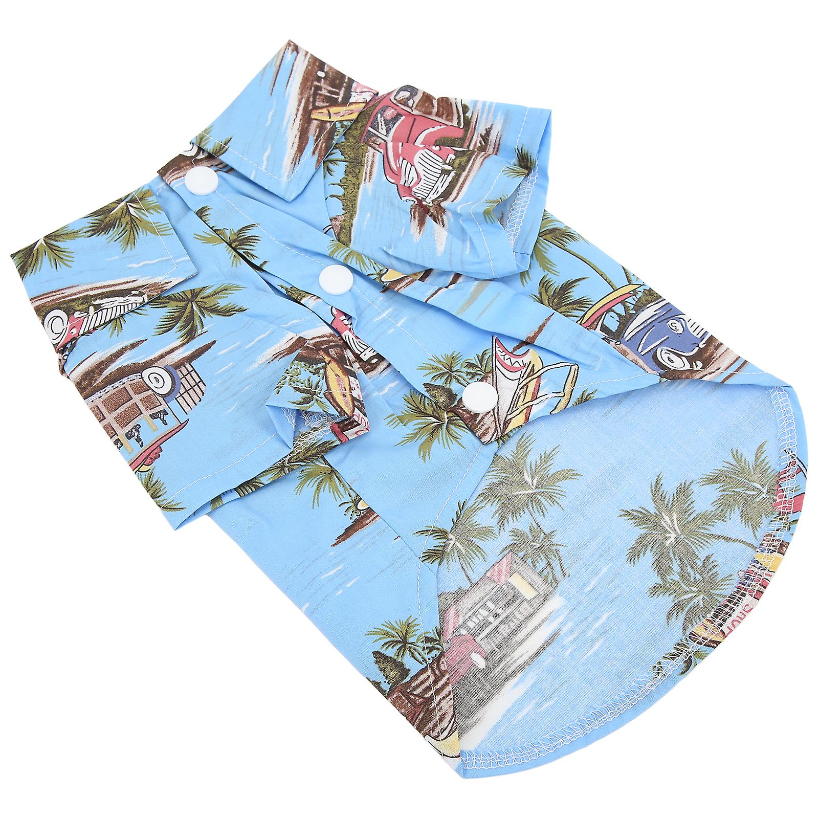 Pet Hawaiian Shirt Cool Breathable Hawaiian Beach Print Dog Summer Camp T Shirt For Dogs And Catsxl