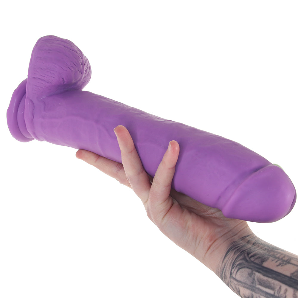 Neo 11 Inch Dual Density Ballsy Dildo in Purple