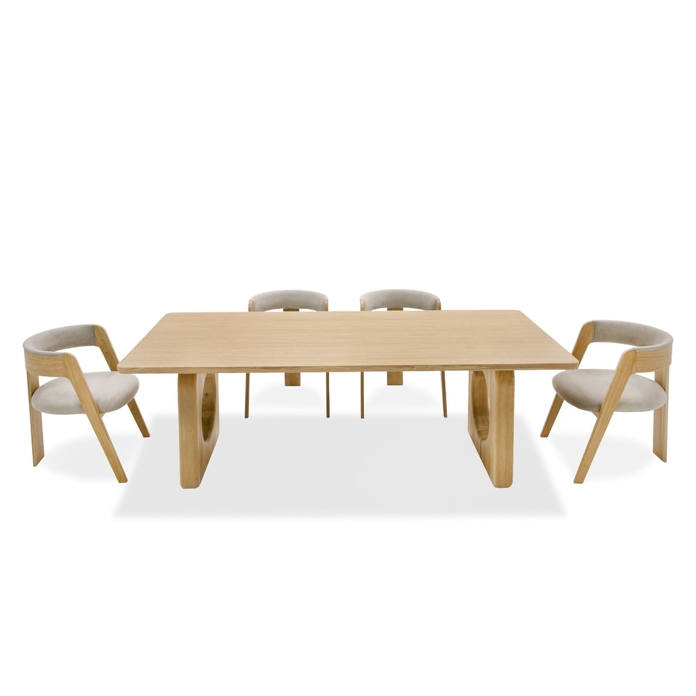 Modrest Washington   Modern Natural Oak Rectangular Dining Table