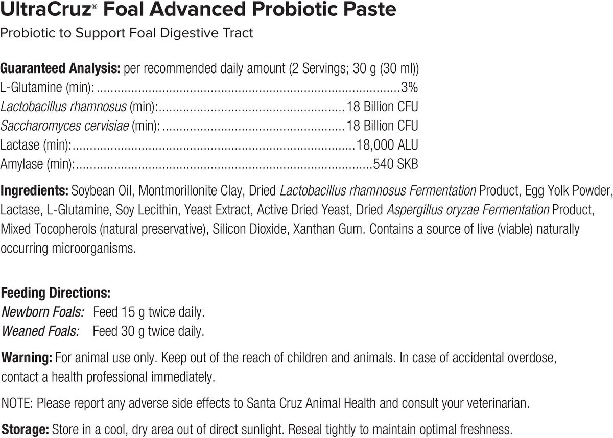 UltraCruz Foal Advanced Probiotic Apple Flavor Paste Horse Supplement