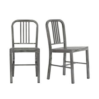 StyleWell Kipling Gunmetal Gray Metal Dining Chair (Set of 2) (15.94 in. W x 32.67 in. H) CM806-18-GMG