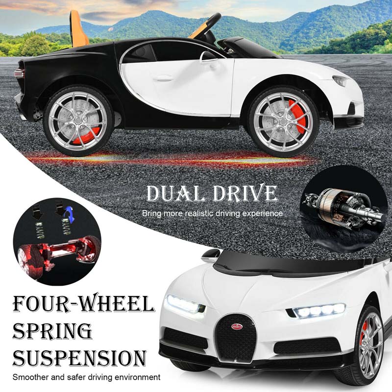 12V Licensed Bugatti Chiron Kids Ride on Car Battery Powered Electric Vehicle with 2.4G Remote Control