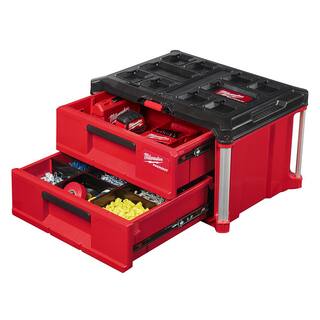 MW PACKOUT 20 in. 2-Wheel Utility Cart with 2-Drawer Tool Box 48-22-8415-48-22-8442