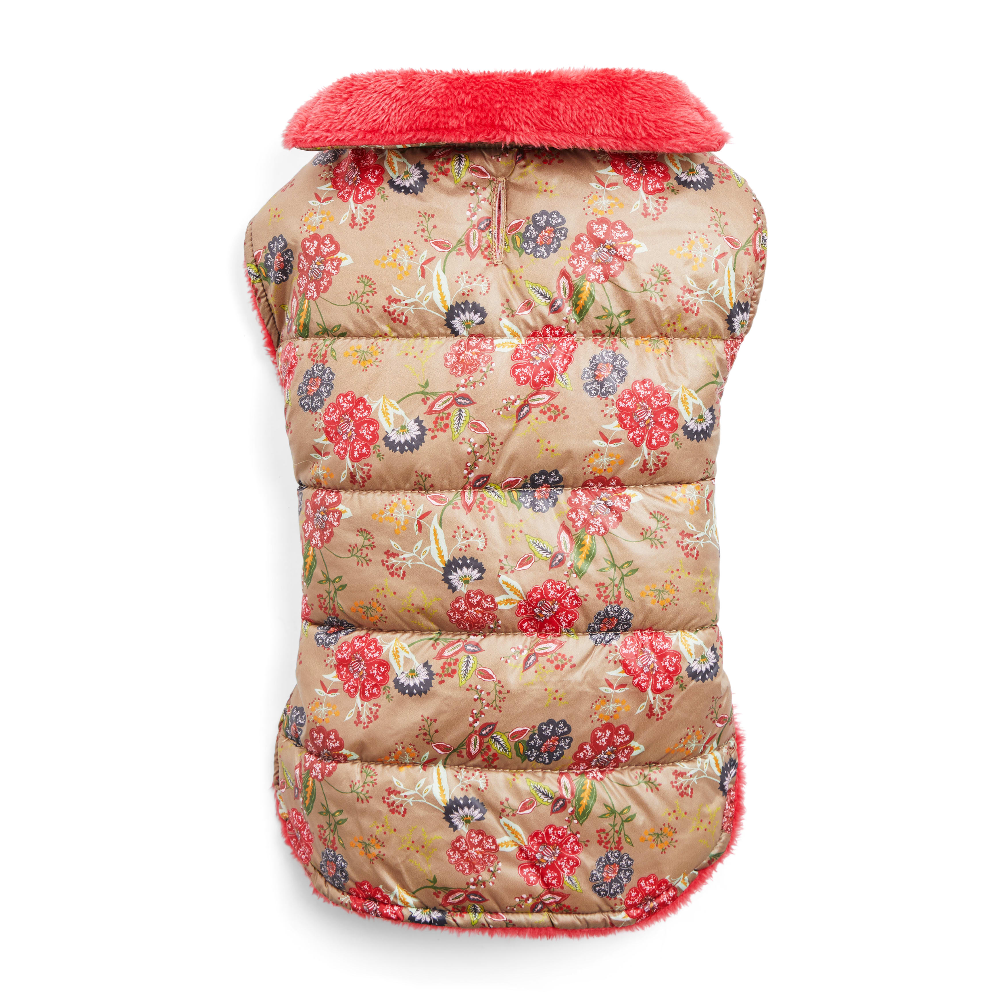 YOULY Floral Reversible Cozy Puffer Dog Jacket， X-Small/Small