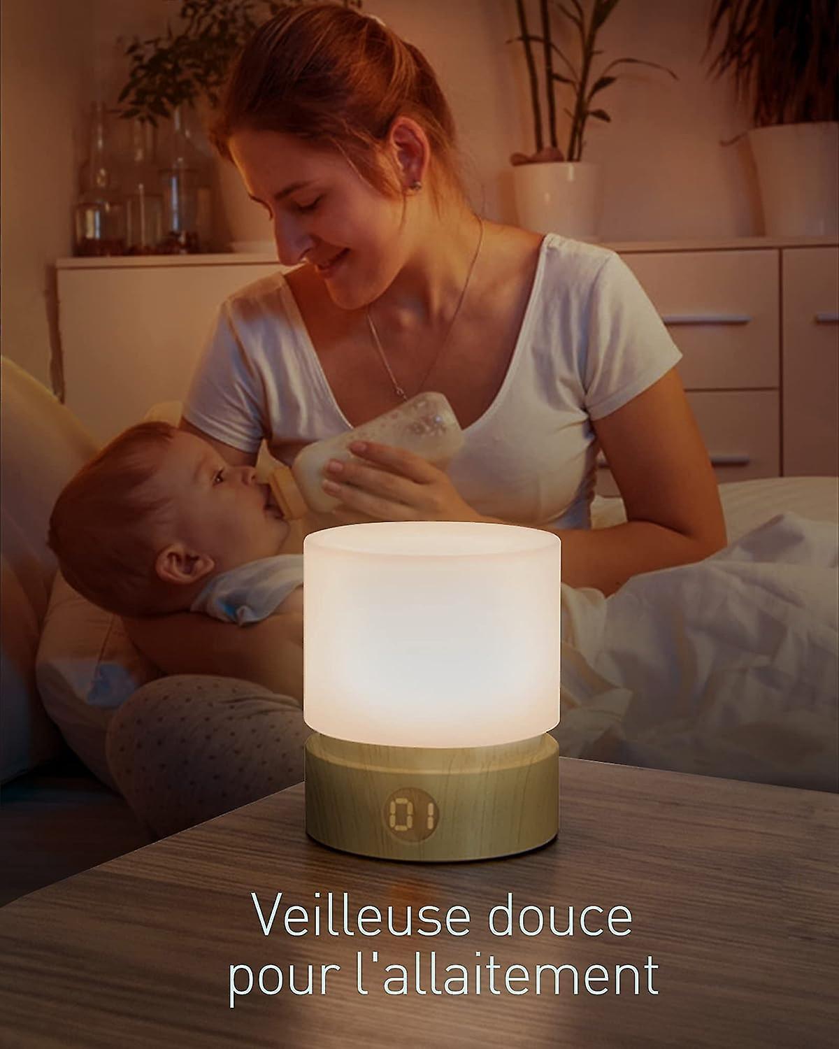 Night Light With Timer， Small Table Bedside Lamp， Led Night Light Kids， Baby Night Light， White， Dimmable， Battery， Rechargeable