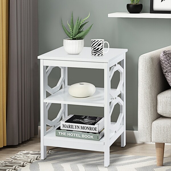 Costway 3-tier Nightstand Sofa Side End Accent Table Storage Display - - 36902713