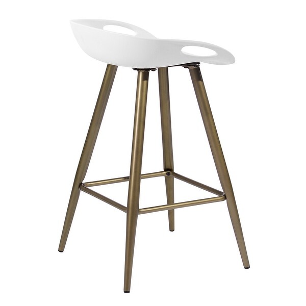 Homy Casa 24'' Plastic Seat Counter Bar Stools (Set of 2)