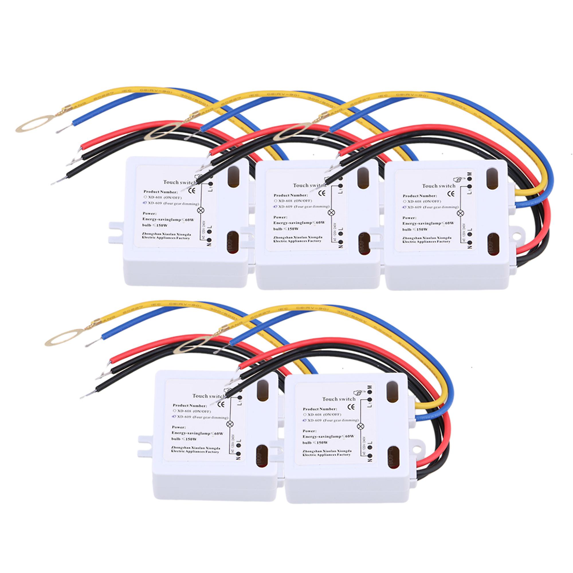 5pcs XD-609 4 Mode On/Off Touch Switch Sensor for 220V Tungsten Lamp