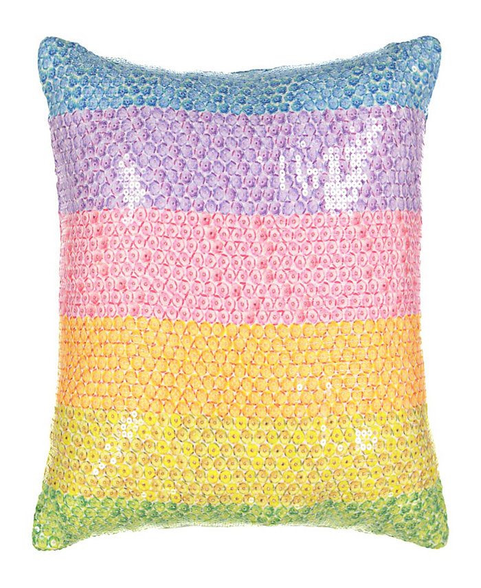 Keeco Waverly Spree Over The Rainbow Sequin Decorative Pillow， 16 x 16