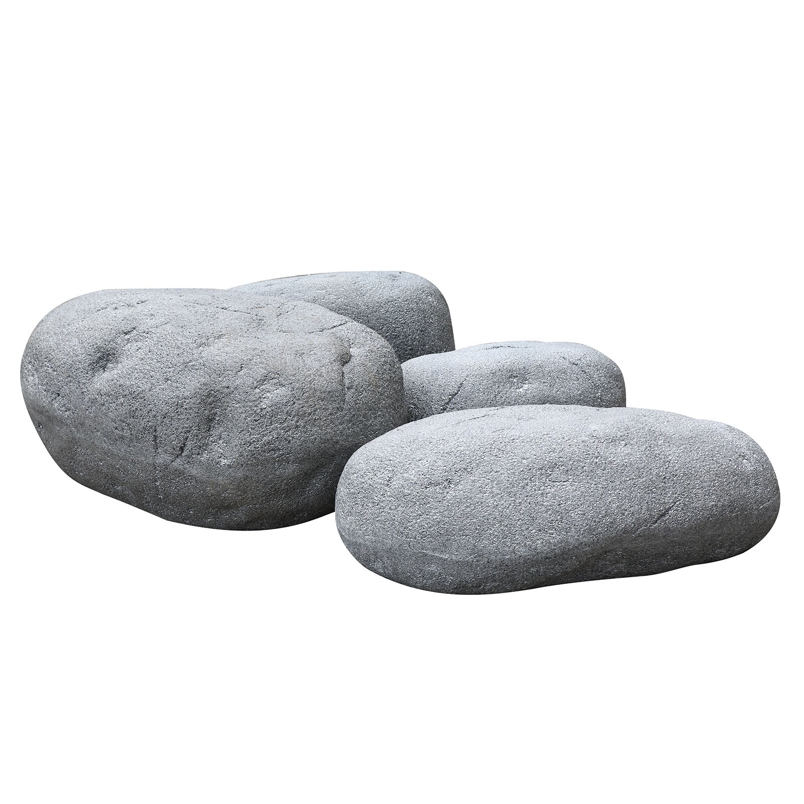 Set Of 4 Outdoor/Indoor Fiberglass Concrete Decorative Rocks/ Stool  Xk-5013A+B+C+D