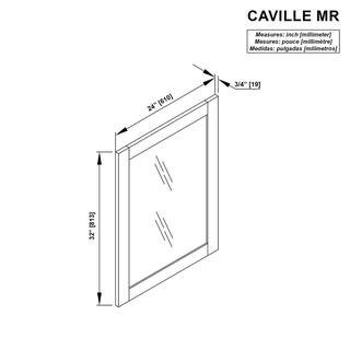 Home Decorators Collection Caville 24 in. W x 32 in. H Rectangular Framed Wall Mount Bathroom Vanity Mirror in White Caville MR-W