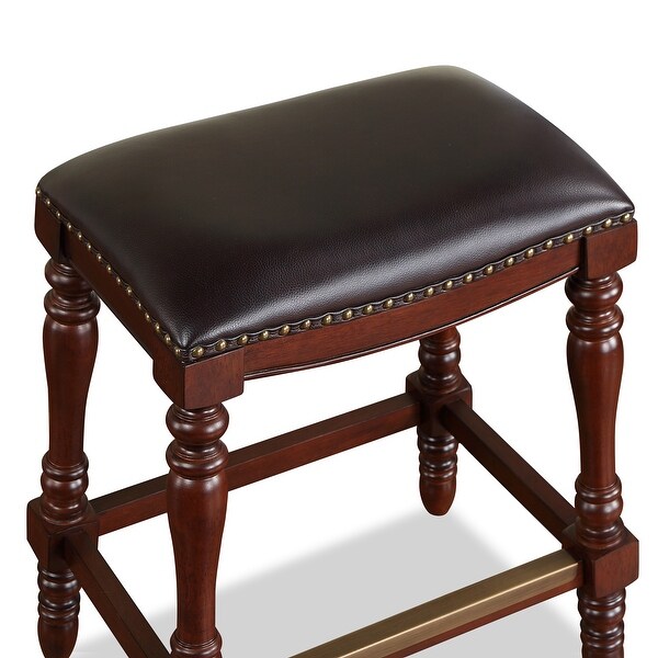 Cordale Faux Leather Saddle Seat Counter Stool by Greyson Living