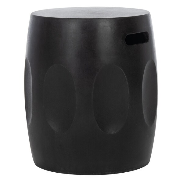 SAFAVIEH Zuri Indoor/ Outdoor Modern Black Concrete Round Accent Table