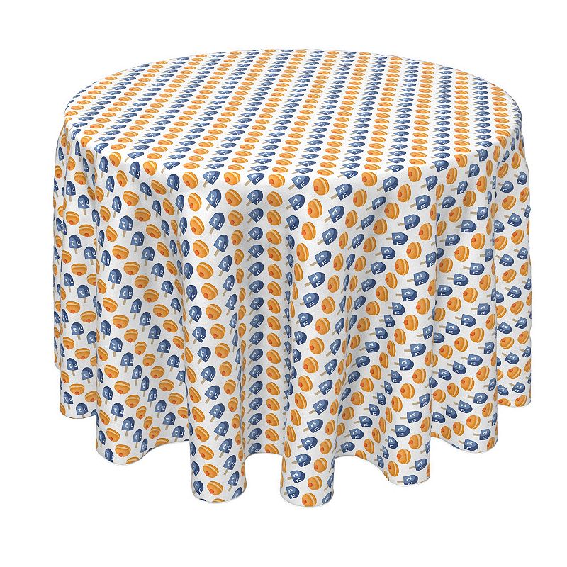 Round Tablecloth， 100% Polyester， 70 Round， Yummy Donuts and Sevivons