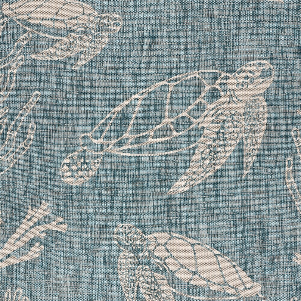 LR Home Seaside Tropical Turtle Reef Indoor Outdoor Rug