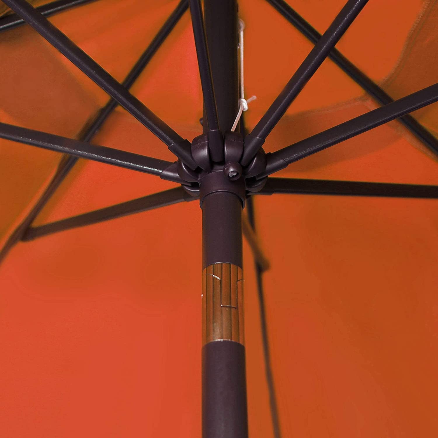 9' Outdoor Market Patio Umbrella with Push Button Tilt and Crank, 8 Ribs (Tan)