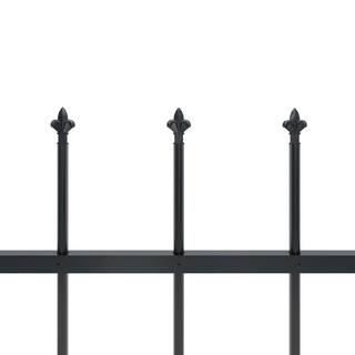 Cisvio Garden Fence with Spear Top Steel 66.9 in. x 47.2 in. Black D0102HELTWV