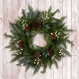  24 in Green Unlit Inspired by Nature Artificial Christmas Wreath JH100-23FD0385-1